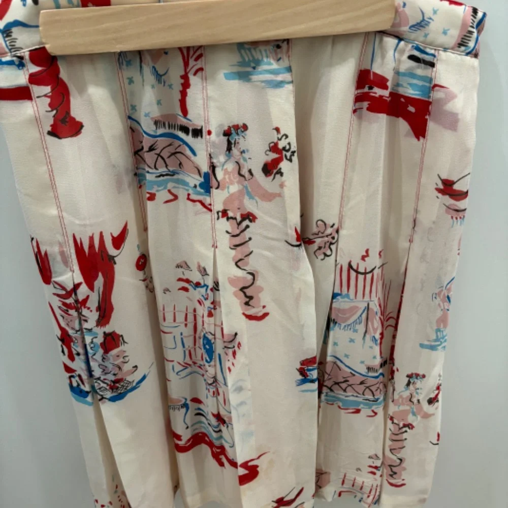 Anna Sui Vintage silk pleated skirt - Picture 2 of 5